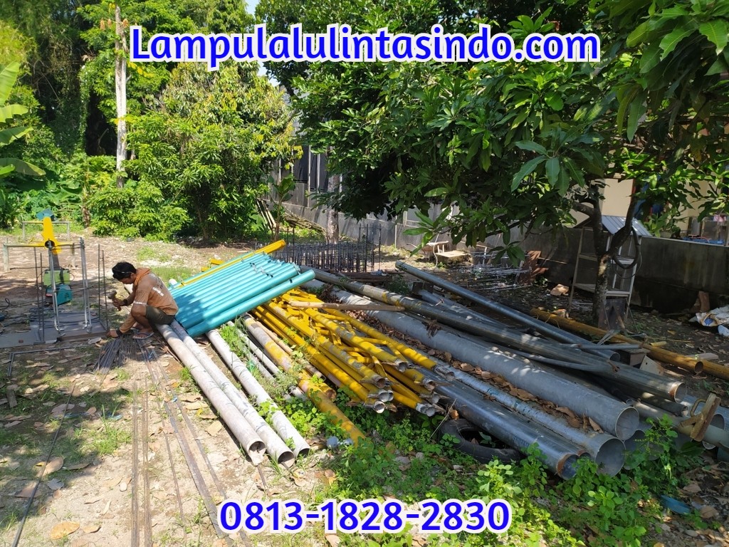 Jual Tiang Lampu PJU Hexagonal Oktagonal Galvanis Dan Produksi Tiang Untuk Lampu Taman Di Medan
